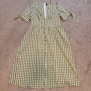 Green Gingham Maxi Dress